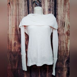 Elegant soft blush pink Off-Shoulder Sweater We The Free